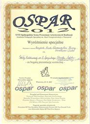 OSPAR DYPLOM Wyróżnienie Specjalne
